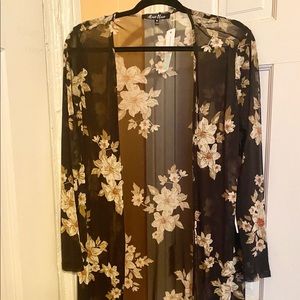 Alice Blue Mesh Floral Kimono